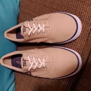 Chaps tan canvas sneakers size 6